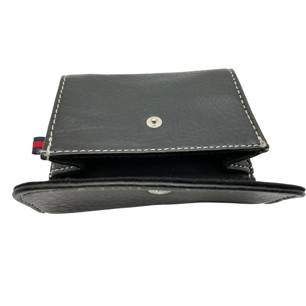 Tommy Hilfiger Pebbled Black Coin Case Pouch